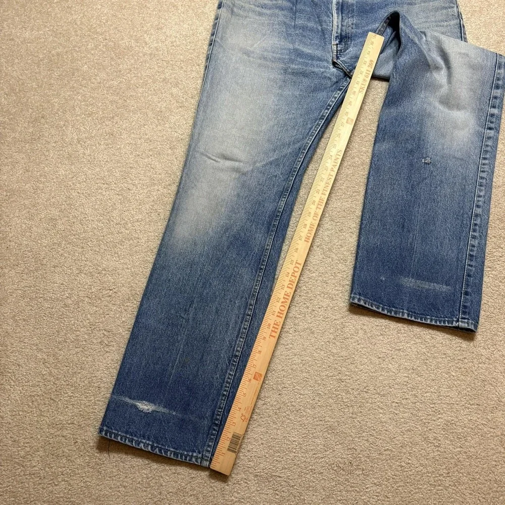 Vtg 70s Levis Jeans Mens 36x32 Blue Relaxed Straight Denim Pants Talon Zip Faded